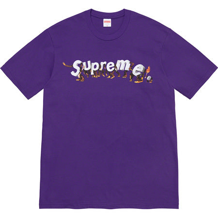 Supreme Apes Graphic T-Shirt - Purple Cotton Streetwear Tee for Men | Trendy Hip Hop Fashion for Casual Wear & Street Style
