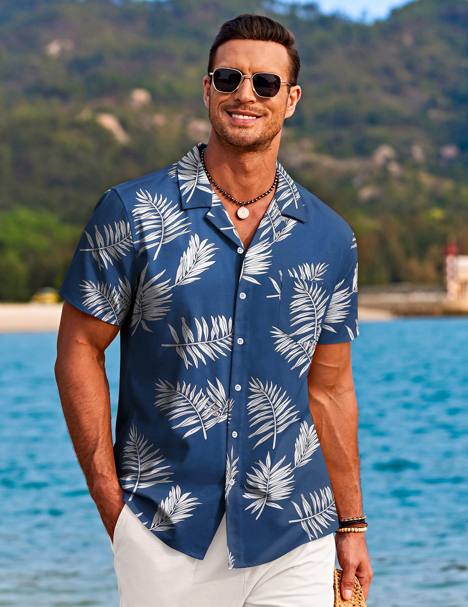 COOFANDY Men's Hawaiian Shirts - Short Sleeve Tropical Button Down Shirts for Casual Summer & Beach Wear | Perfect for Vacation, Luau Parties, and Tropical Getaways