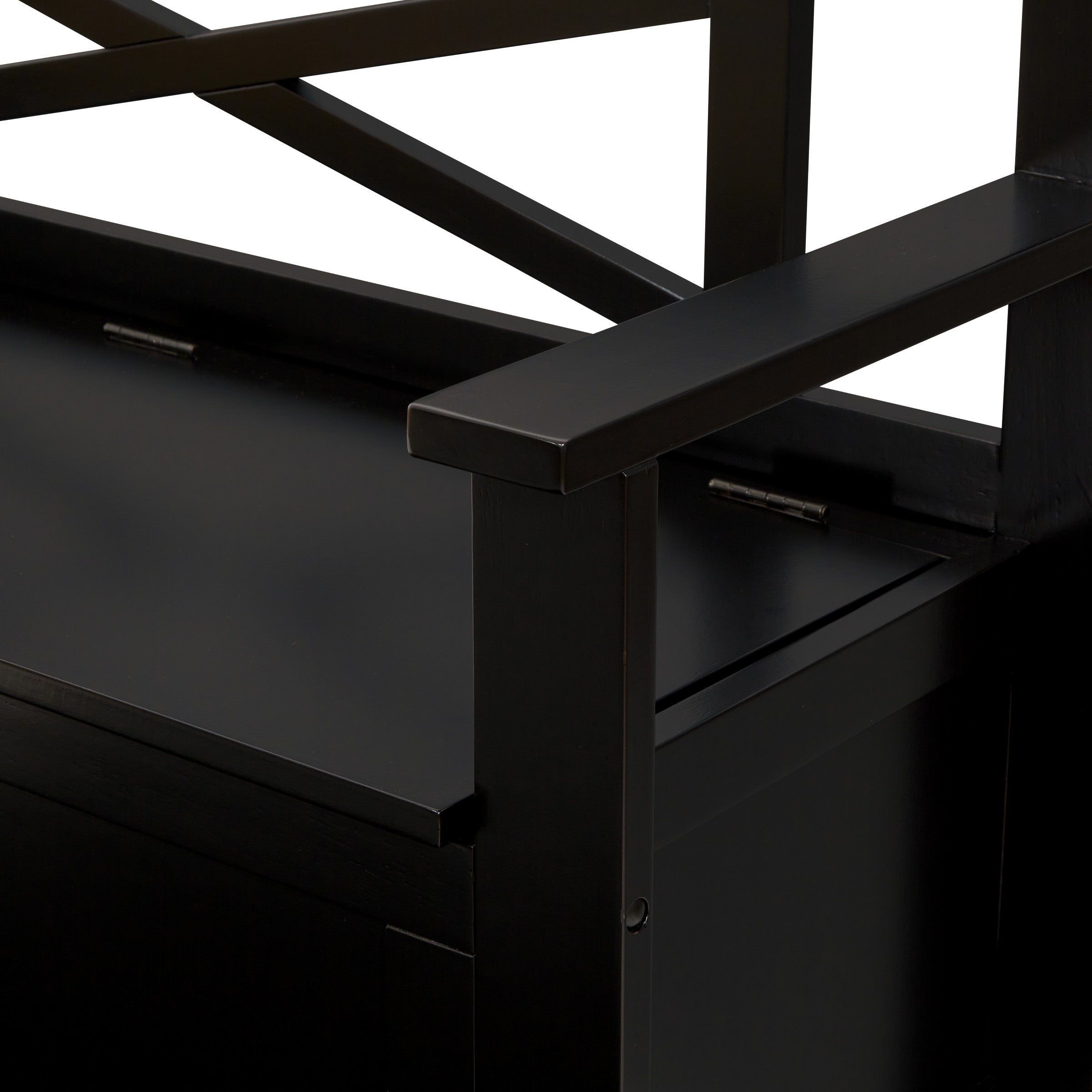OSP Designs Modern Metro Entryway Bench in Black - Stylish and Durable Hallway Seating for Small Spaces [MET42] - Perfect for Entryways, Hallways, and Mudrooms