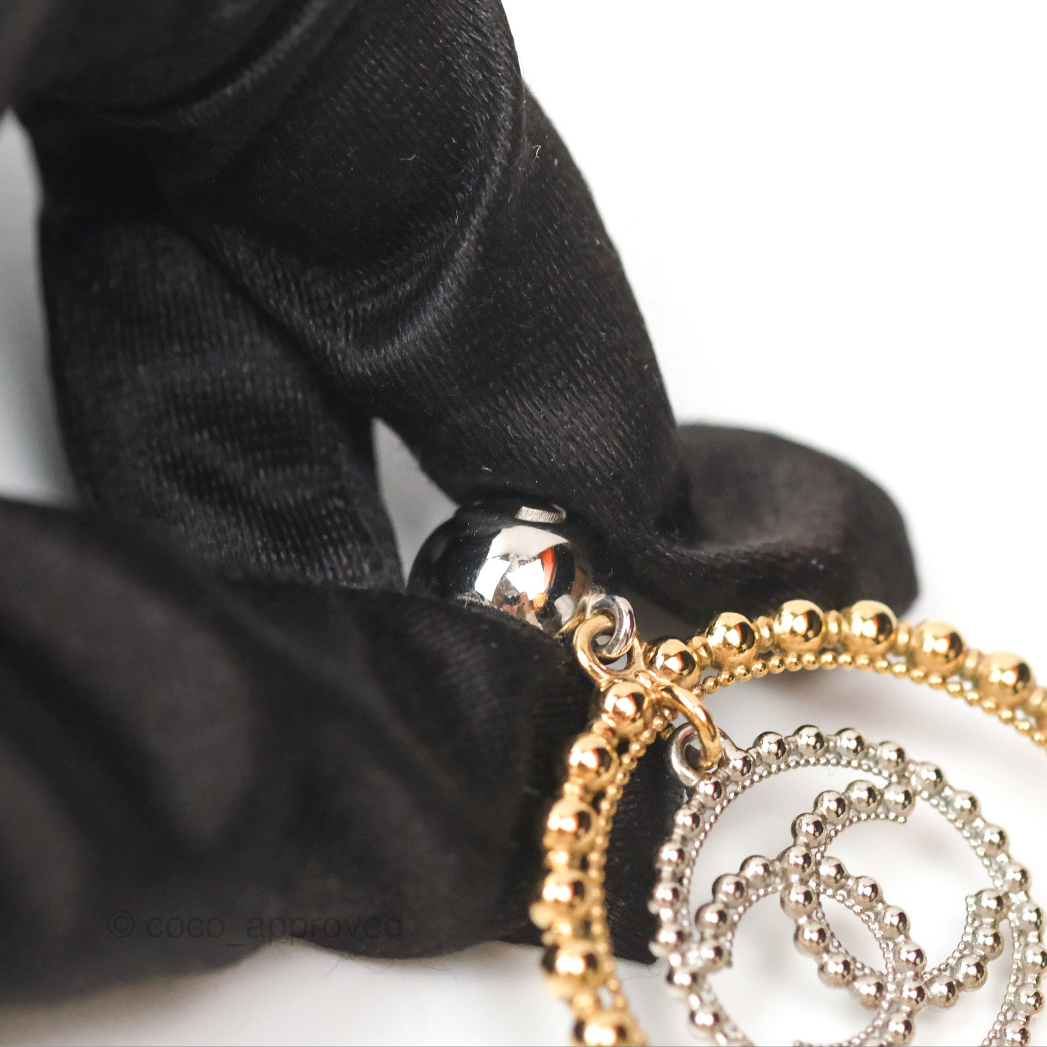 Chanel CC Hoop Drop Earrings in Silver & Gold Tone - 22C Collection | Luxury Fashion Jewelry for Women, Perfect for Parties, Weddings & Special Occasions