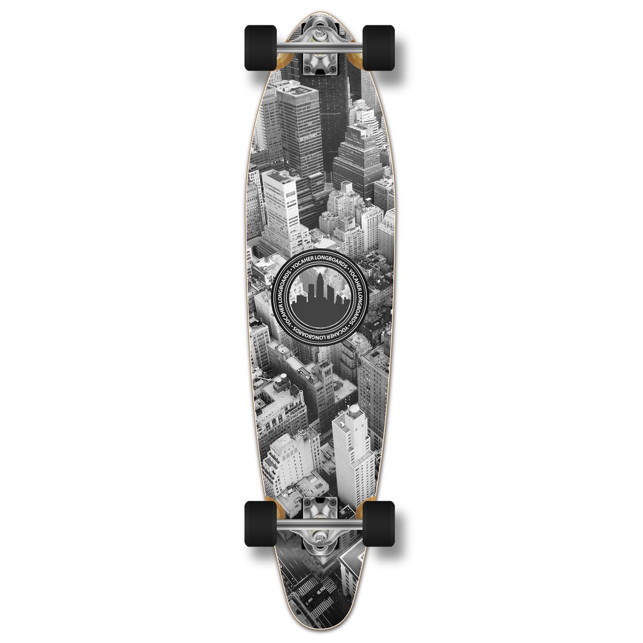 Yocaher Graphic Series Complete Kicktail Skateboard - Longboard with Black Widow Premium 80A Grip Tape, Aluminum Trucks, ABEC7 Bearings & 70mm Wheels | Perfect for Cruising, Commuting & Street Skating