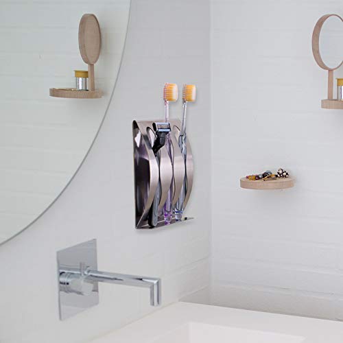 Premium Stainless Steel Toothbrush Holder - Wall Mounted for Bathroom & Shower Organization