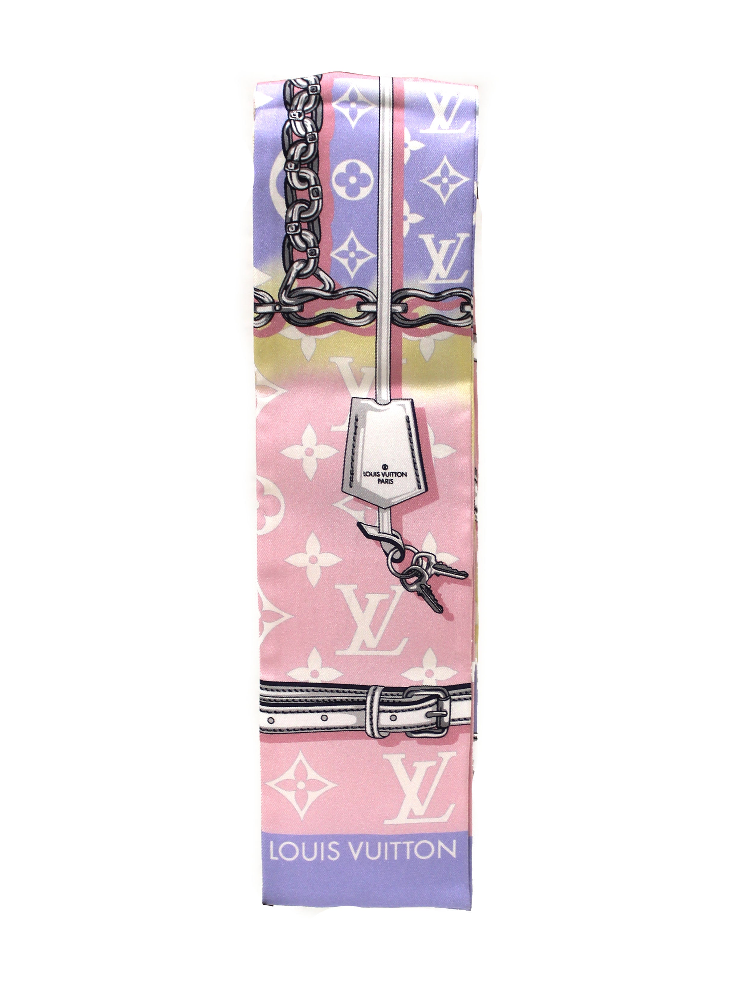 Authentic Louis Vuitton Pink & Purple Silk Monogram Confidential Bandeau Scarf - Luxury Fashion Accessory for Women, Gift for Her, Perfect for Parties, Weddings & Special Occasions
