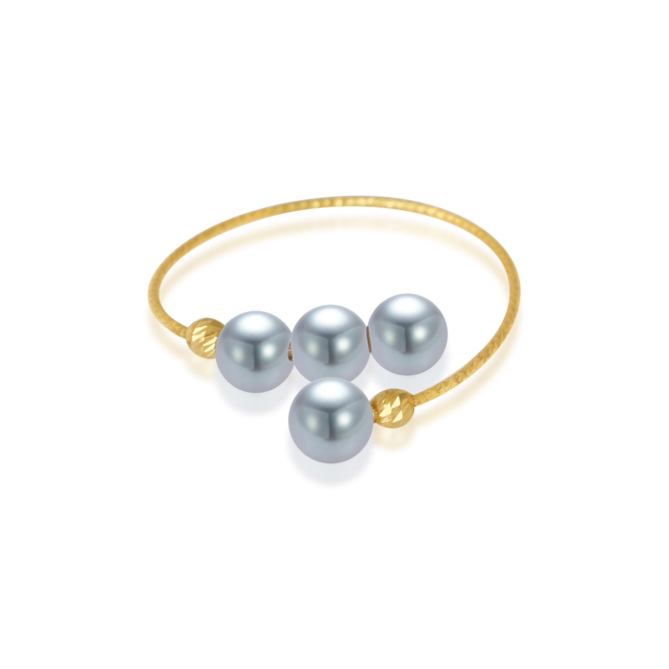18K Gold Silver Blue Akoya Pearl Ring for Women - Elegant Jewelry Gift for Wedding, Anniversary & Special Occasions | KR00094
