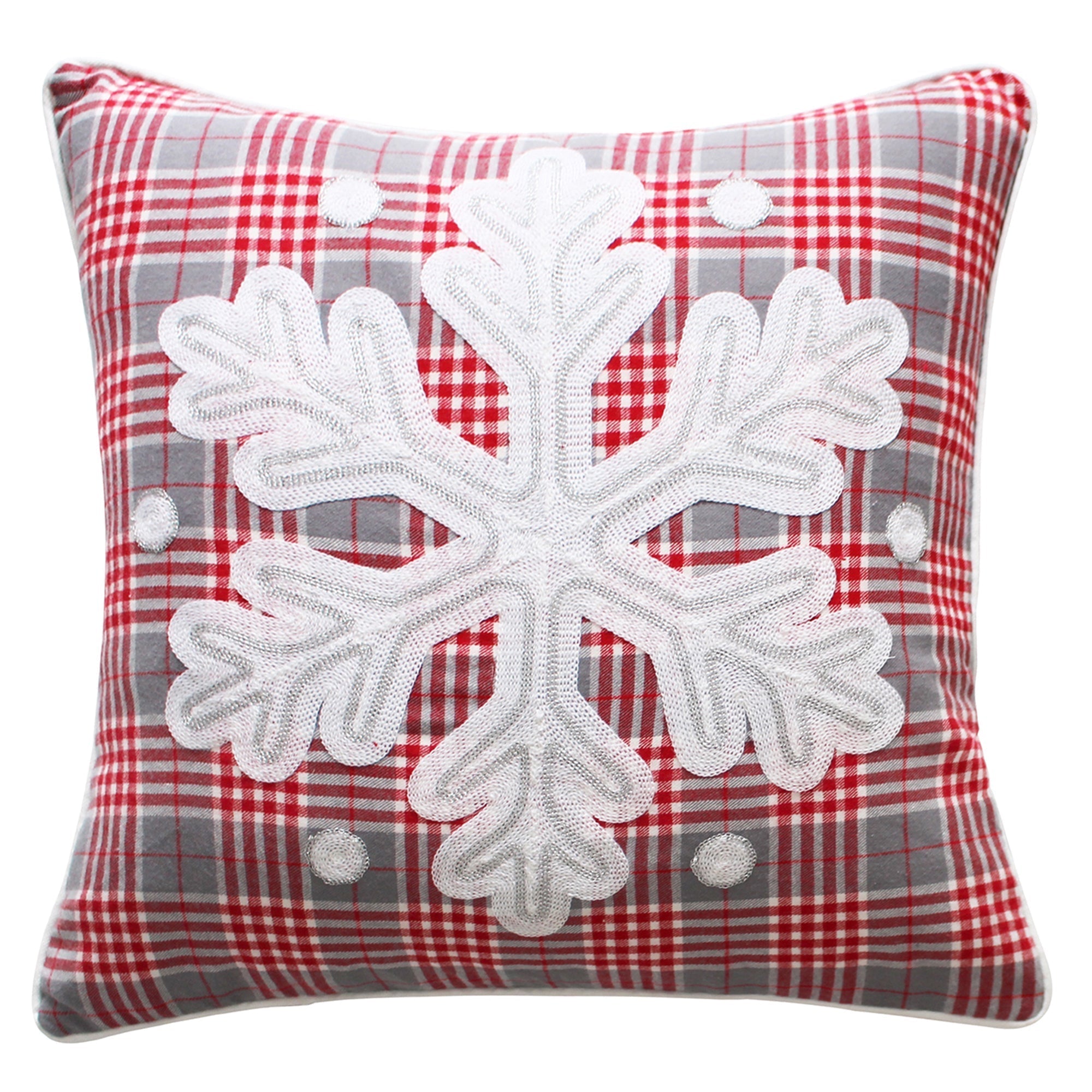 Winterland Snowflake Pillow - Soft Fluffy Decorative Throw Pillow for Couch, Bed, Sofa - Perfect for Christmas, Winter Home Decor & Cozy Living Room Accent