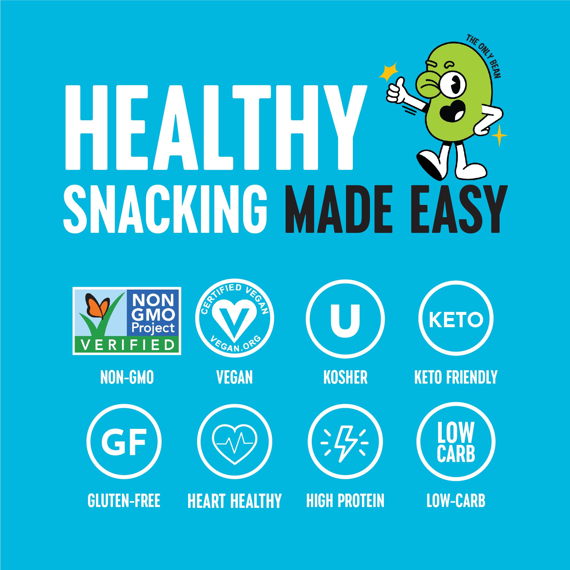 Crunchy Roasted Edamame Snacks - 5 Flavor Variety Pack | High Protein, Low Carb, Keto & Vegan Friendly | Gluten-Free Healthy Snacks for Adults & Kids | Perfect for On-the-Go, Office & School Lunches (4oz x 5 Bags)