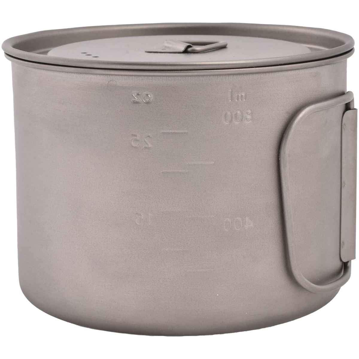 Olicamp Titanium Space Saver Camping Cook Pot with Lid - Lightweight Backpacking Cookware for Hiking, Camping & Outdoor Adventures