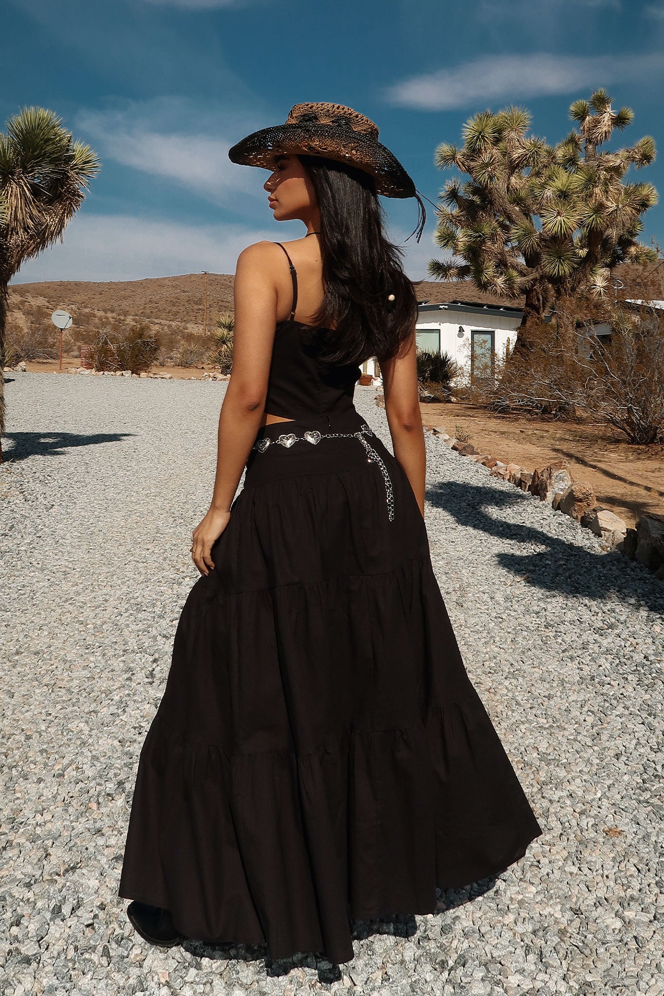 Barbados Maxi Skirt for Women - Flowy Black Long Skirt with Side Slit | Perfect for Beach, Vacation & Summer Outfits