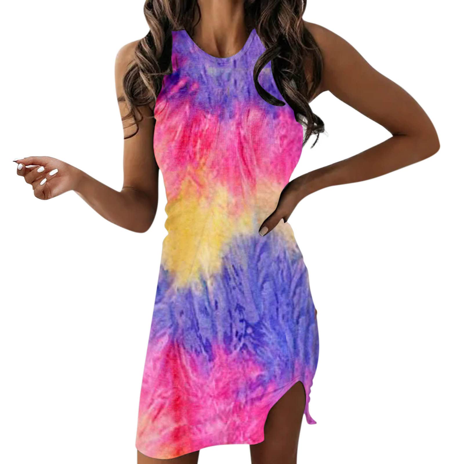 Xiloccer Women's Striped Sleeveless Sundress - Casual Summer Beach Dress, Spring Flowy Cute Dress for Women | Perfect for Vacations, Pool Parties & Outdoor Date Nights