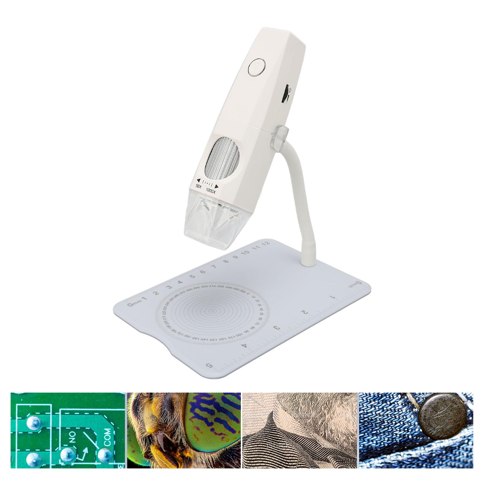 HD 1080P USB Digital Microscope - 50X to 1000X Magnification Wireless Microscope with Stand for Smartphone, PC & Laptop - Perfect for Coin Collecting, Jewelry Inspection & Science Education
