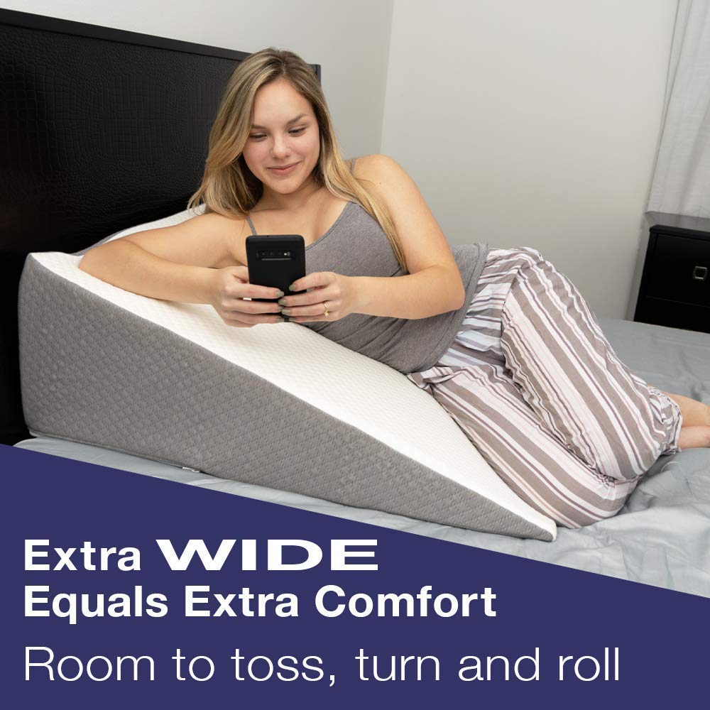 **Kӧlbs Extra Wide Bed Wedge Pillow with Memory Foam Top – Large Orthopedic Pillow for Sleeping, Acid Reflux & GERD Relief – 12