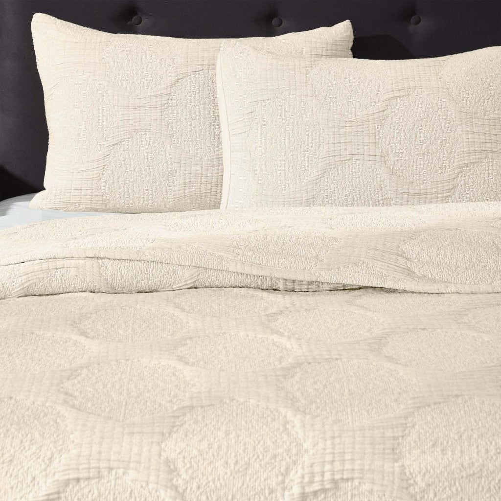 Tanta Cotton Medium Weight Crinkle Woven Coverlet - Soft & Breathable Bedspread for All Seasons | Perfect for Bedroom Decor, Guest Rooms & Cozy Home Styling