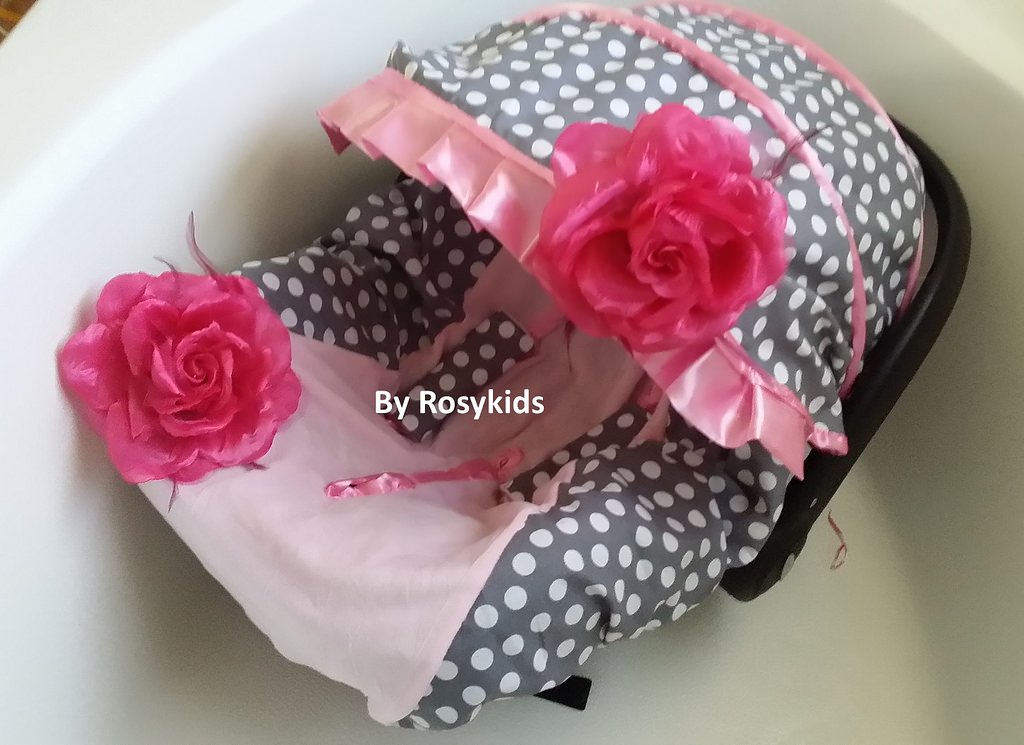Rosy Kids Infant Car Seat Canopy Cover - 3 Piece Baby Car Seat Cover Set, Soft Cotton Fabric, Universal Fit for Strollers & Carriers - Perfect for Travel, Shopping & Outdoor Protection
