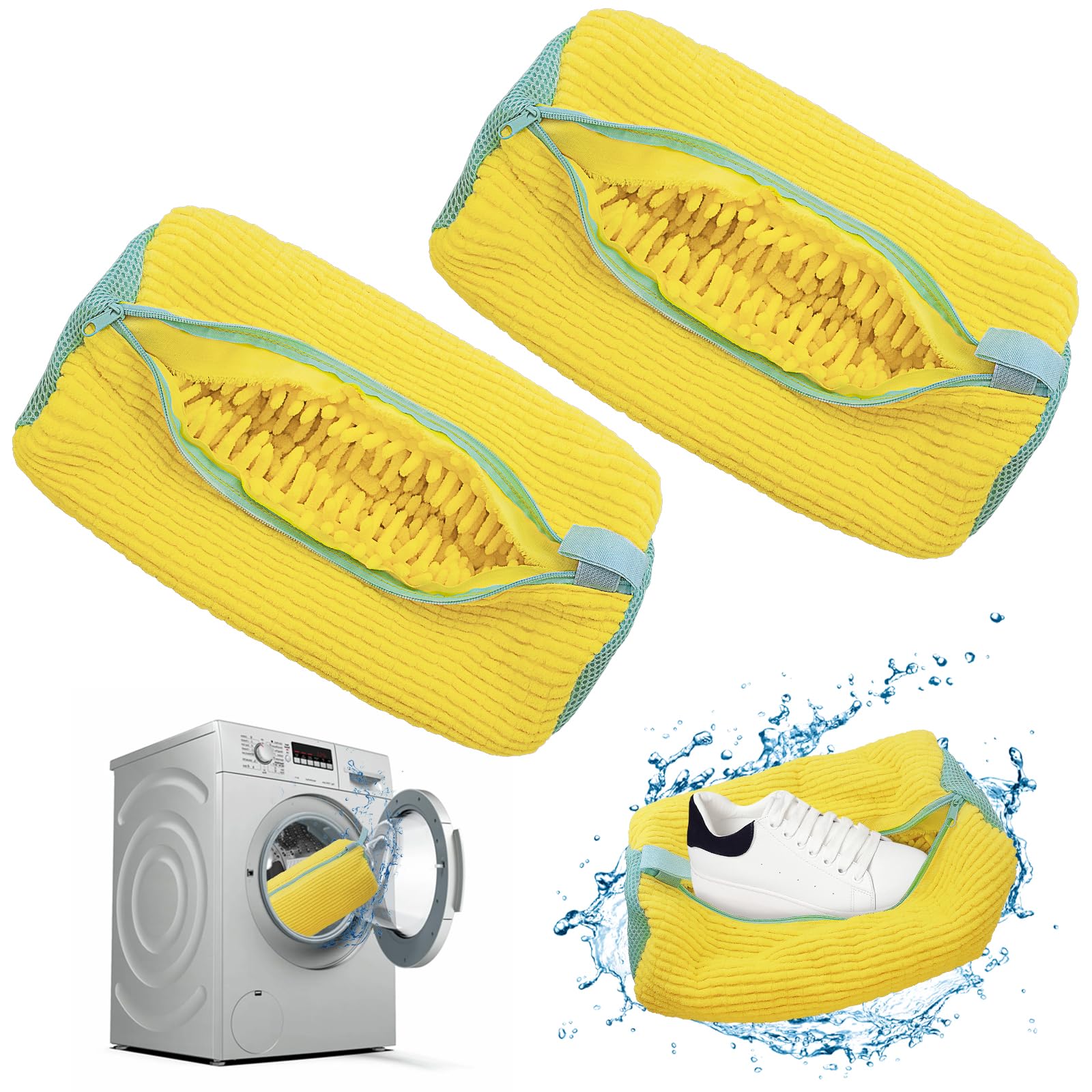 Reusable Shoe Washing Bags for Washing Machine & Dryer - Durable Laundry Mesh Bags for Sneakers, Running Shoes & All Shoe Sizes (2 Pack) - Perfect for Gym, Travel & Sports Gear Protection