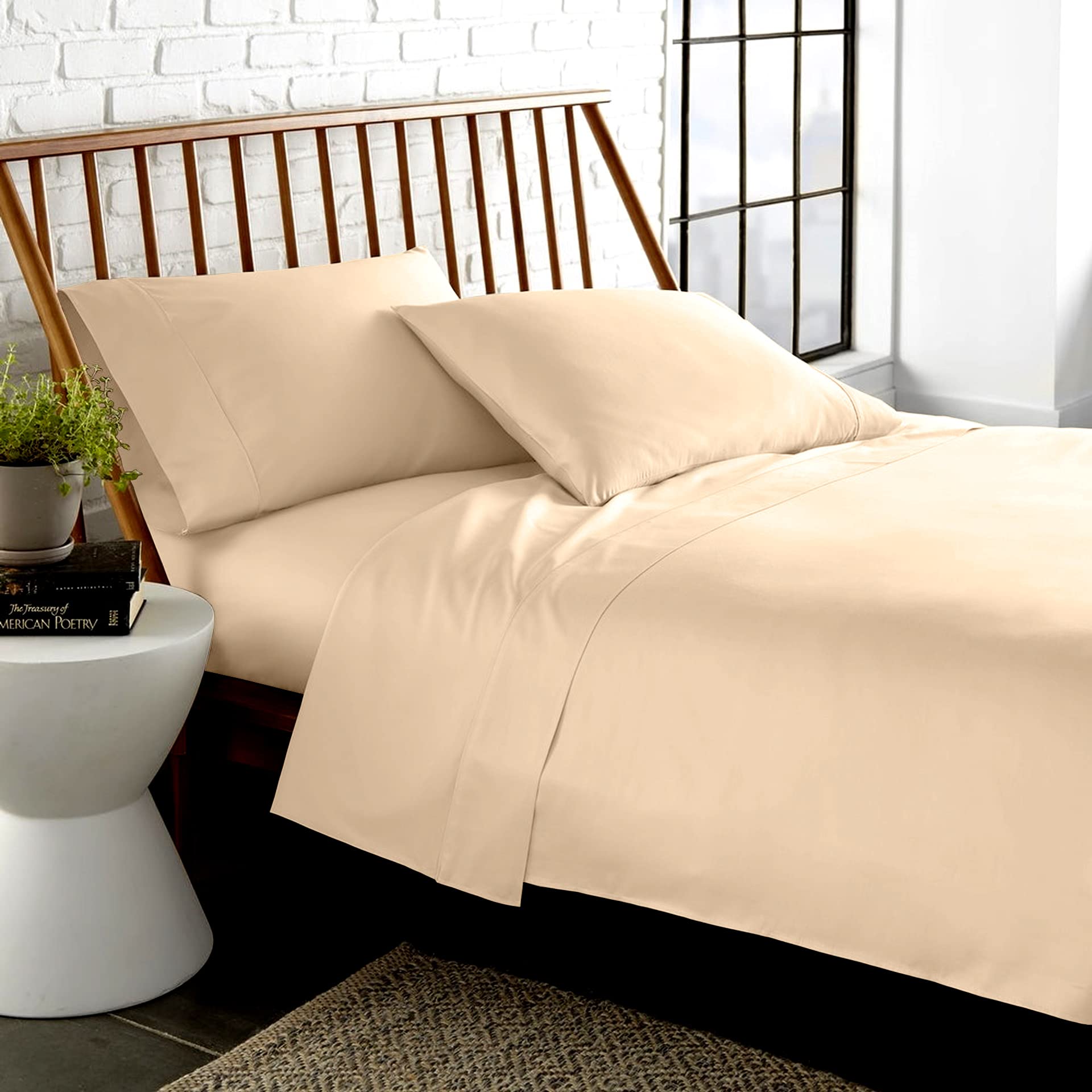 Premium Twin Size Sheet Set - 1000 Thread Count 100% Egyptian Cotton, 15