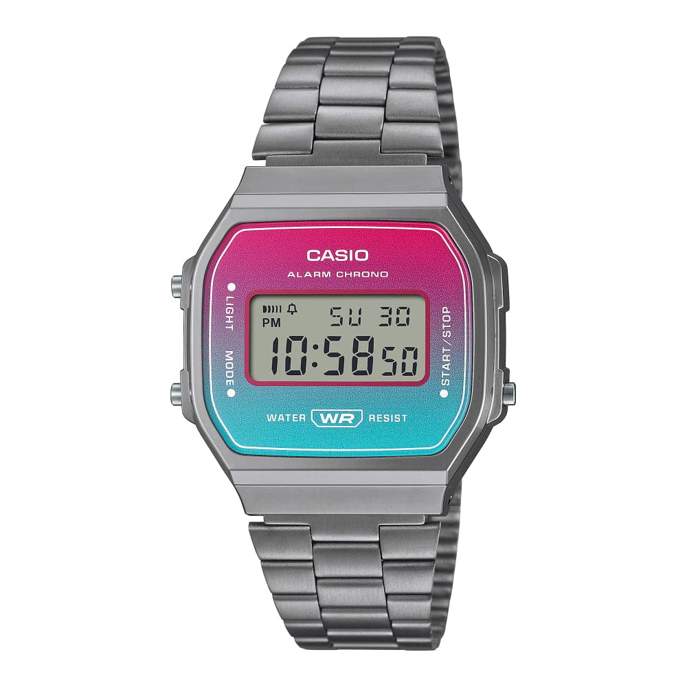 CASIO A168WERB 2ADF Digital Stainless Steel Unisex Watch - Water Resistant, Alarm & Stopwatch - Perfect for Everyday Wear, Work & Outdoor Activities