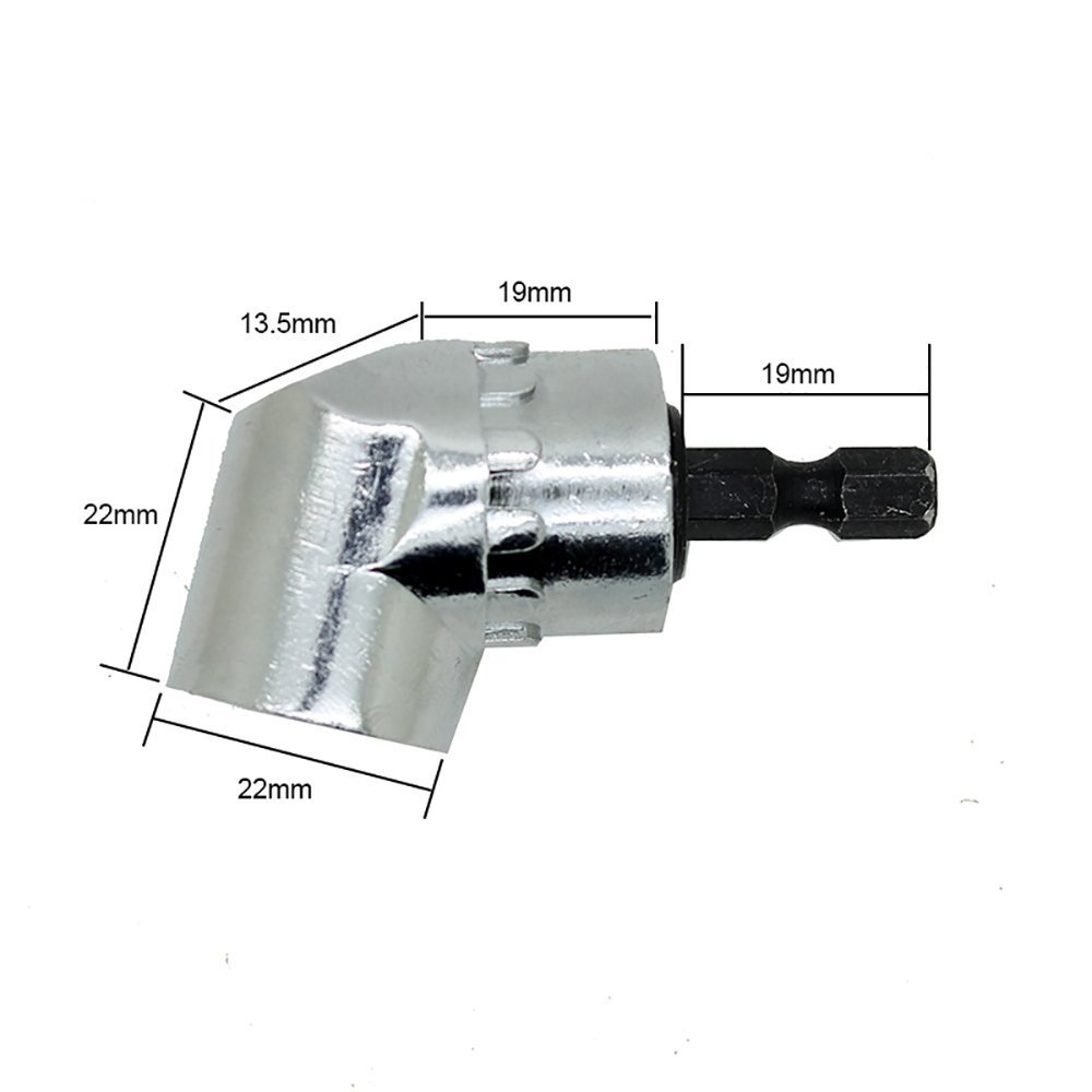 1/4 Inch Hex Shank 105 Degree Right Angle Screwdriver Adapter - Hex Drill Bit Attachment for Tight Spaces & DIY Projects | Power Tool Accessory for Drills & Drivers