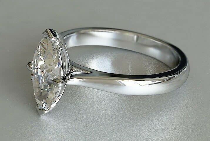 1.2ct Marquise Cut Cubic Zirconia Engagement Ring for Women - Solitaire White Gold Plated CZ Wedding Band - Perfect for Proposals, Anniversaries & Special Occasions