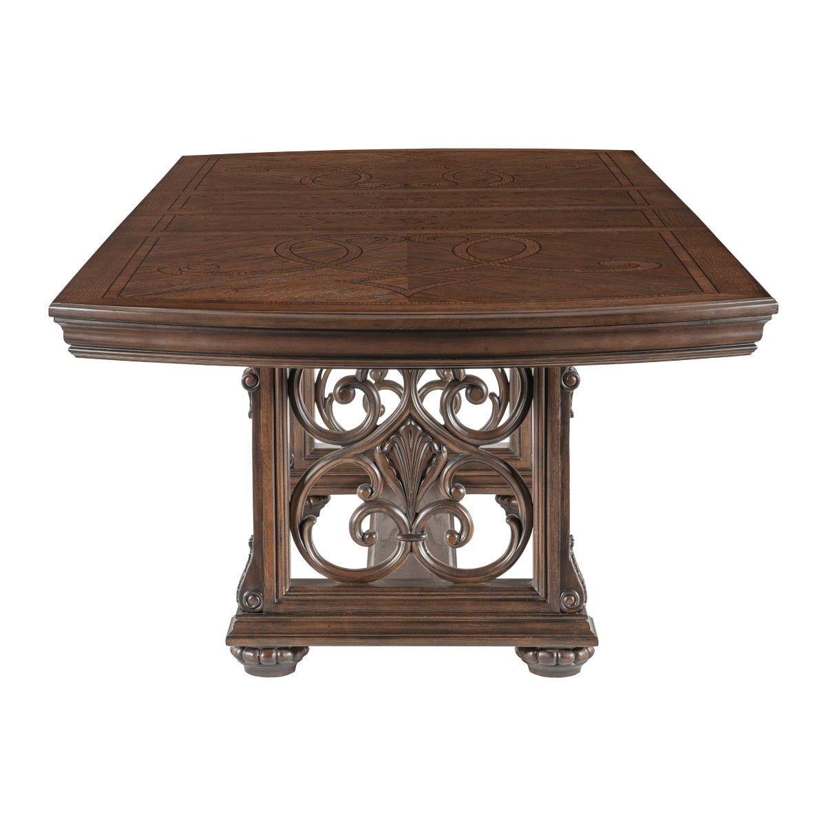Bergen Collection Dark Oak Dining Table - 72 Inch Solid Wood Farmhouse Table for 6-8 People - Perfect for Dining Room, Kitchen, or Open Concept Living Space