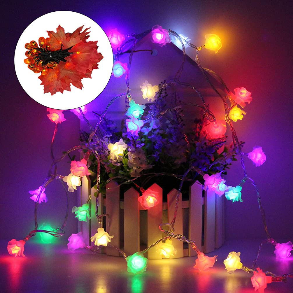 Solar Powered LED Maple Leaf String Lights - 50Pcs 7M Fairy Lights with 8 Modes for Halloween, Fall, Thanksgiving & Christmas Decorations - Outdoor/Indoor Party, Garden, Wedding, Home Decor