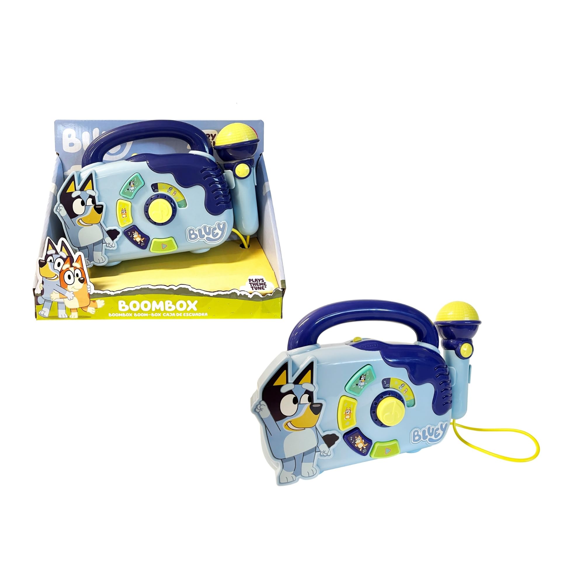HTI Bluey Kids Bluetooth Boombox with Microphone - Portable Wireless Speaker for Singing, Dancing & Party Fun - Perfect for Home, Playroom & Outdoor Activities