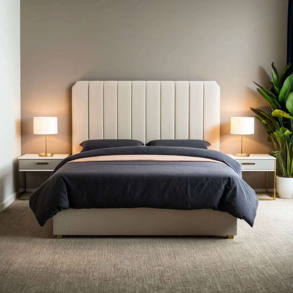 Waterproof Fabric Bed Frame - Linderes Queen Size Platform Bed with Sturdy Metal Legs, Easy Assembly for Bedroom, Guest Room & Dormitory