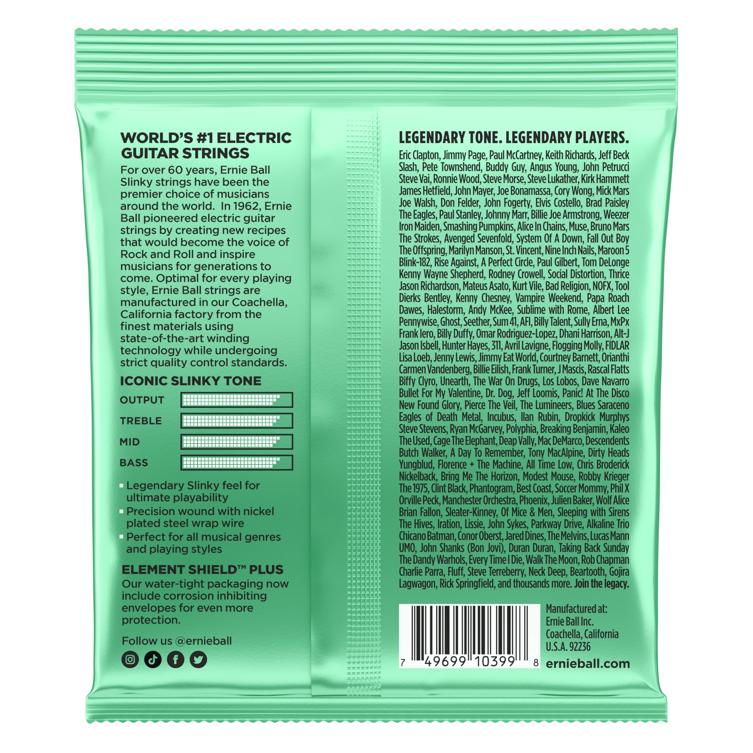 Ernie Ball Hyper Slinky Nickel Wound Electric Guitar Strings - 8-42 Gauge (P02229) | Bright Tone & Smooth Playability for Rock, Blues & Metal | Perfect for Live Performances & Studio Recording