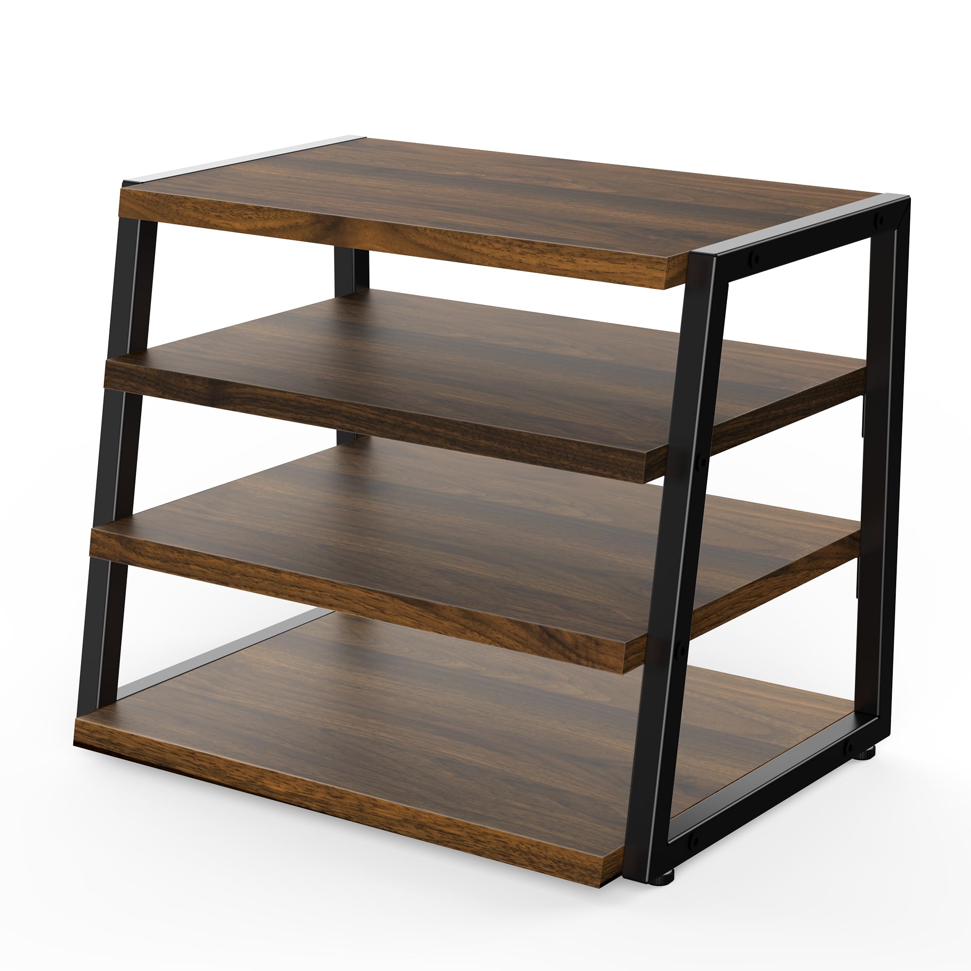 4-Tier Wood & Metal Desk Shelf Organizer - Office Supplies Storage, File Holder for Home & Office Workspace - Perfect for Organizing Books, Files, Stationery on Desks & Corners