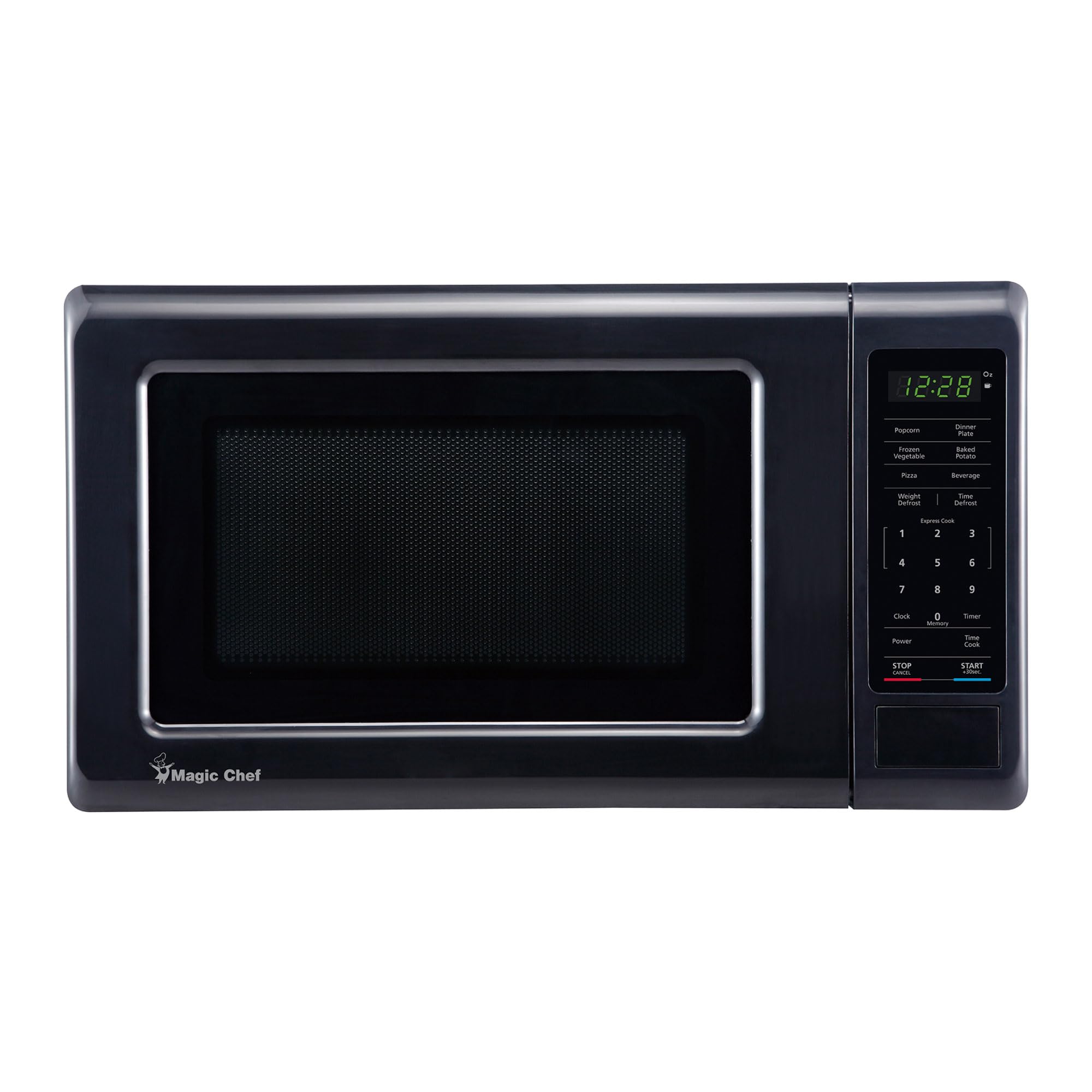 Magic Chef MC77MB 700W Compact Countertop Microwave Oven - 0.7 Cu.Ft Small Black Microwave for Dorm, Office & Kitchen - Perfect for Small Spaces & Quick Meals