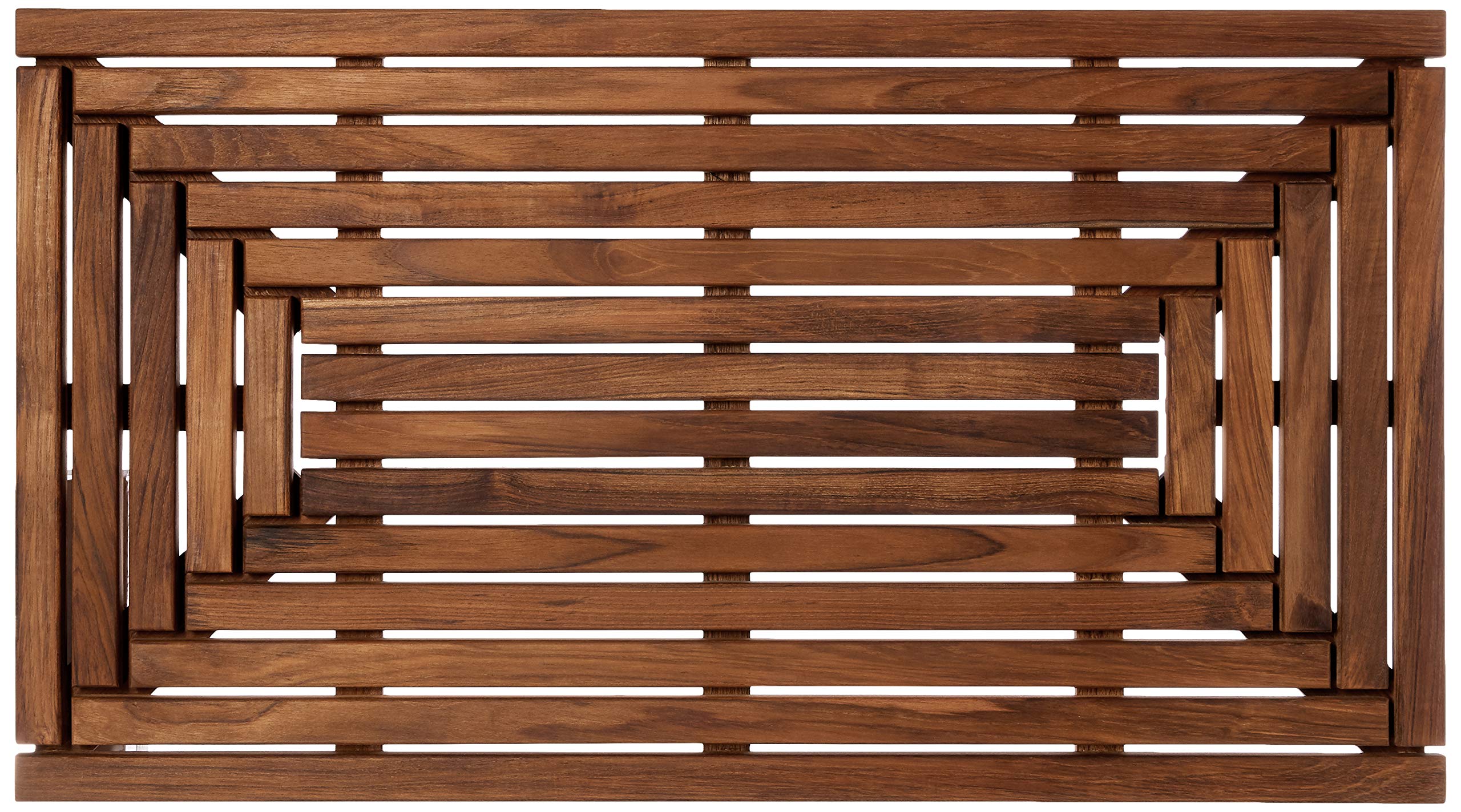 Bare Decor Giza Teak Shower Mat & Subsy Teak Soap Dish Set - Natural Wood Bathroom Accessories for Spa-Like Luxury - Perfect for Showers, Bathtubs, and Bathroom Decor