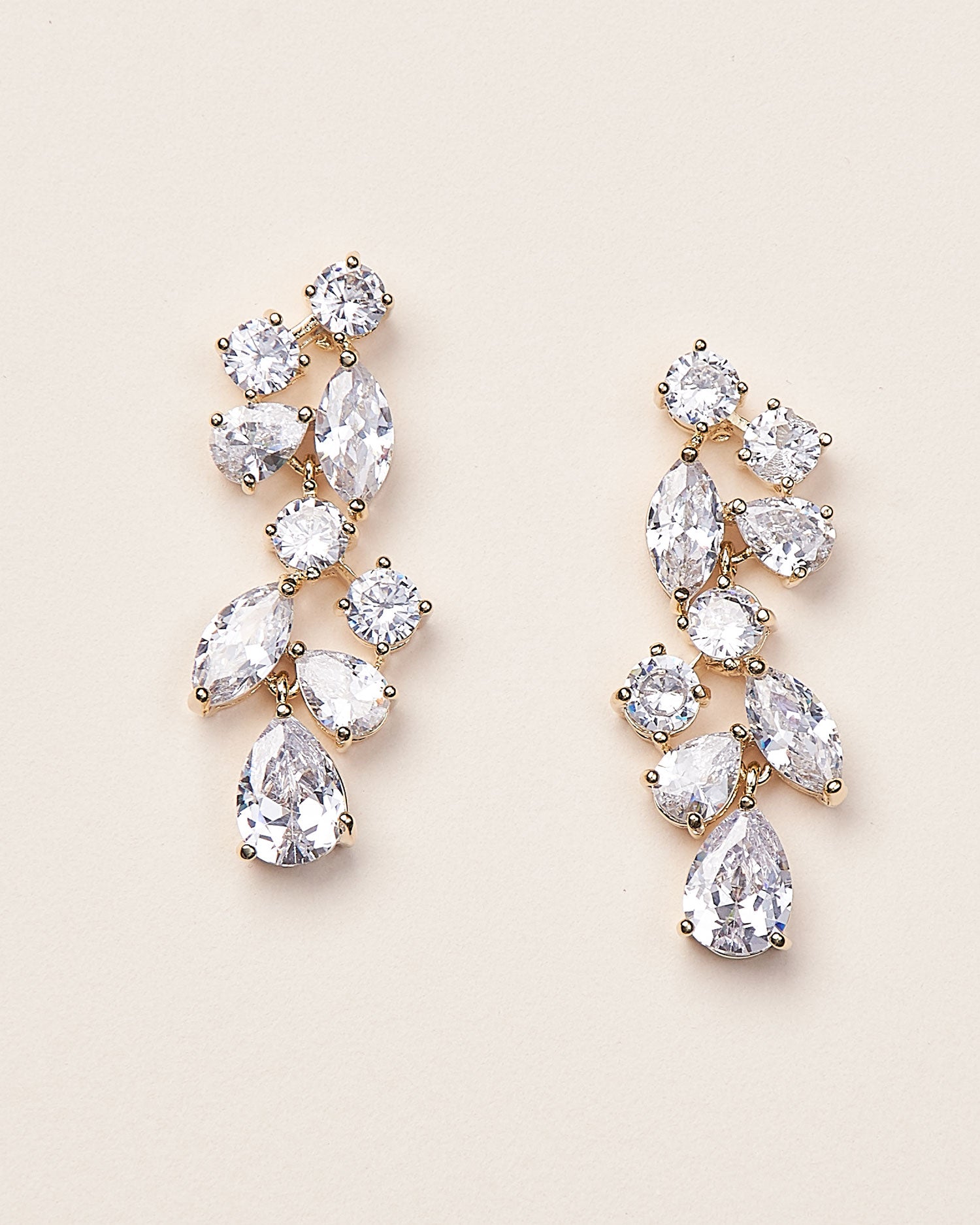 Elegant Scattered Vine CZ Stud Earrings for Women - Sparkling Cubic Zirconia Jewelry - Perfect for Weddings, Parties & Everyday Wear