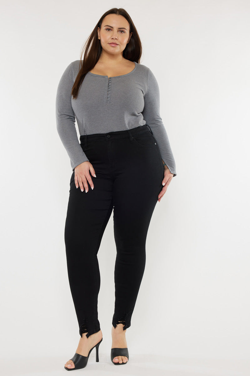 Jones High Rise Ankle Skinny Jeans for Women - Plus Size Stretch Denim Pants - Comfortable & Flattering Fit for Casual Wear & Night Out