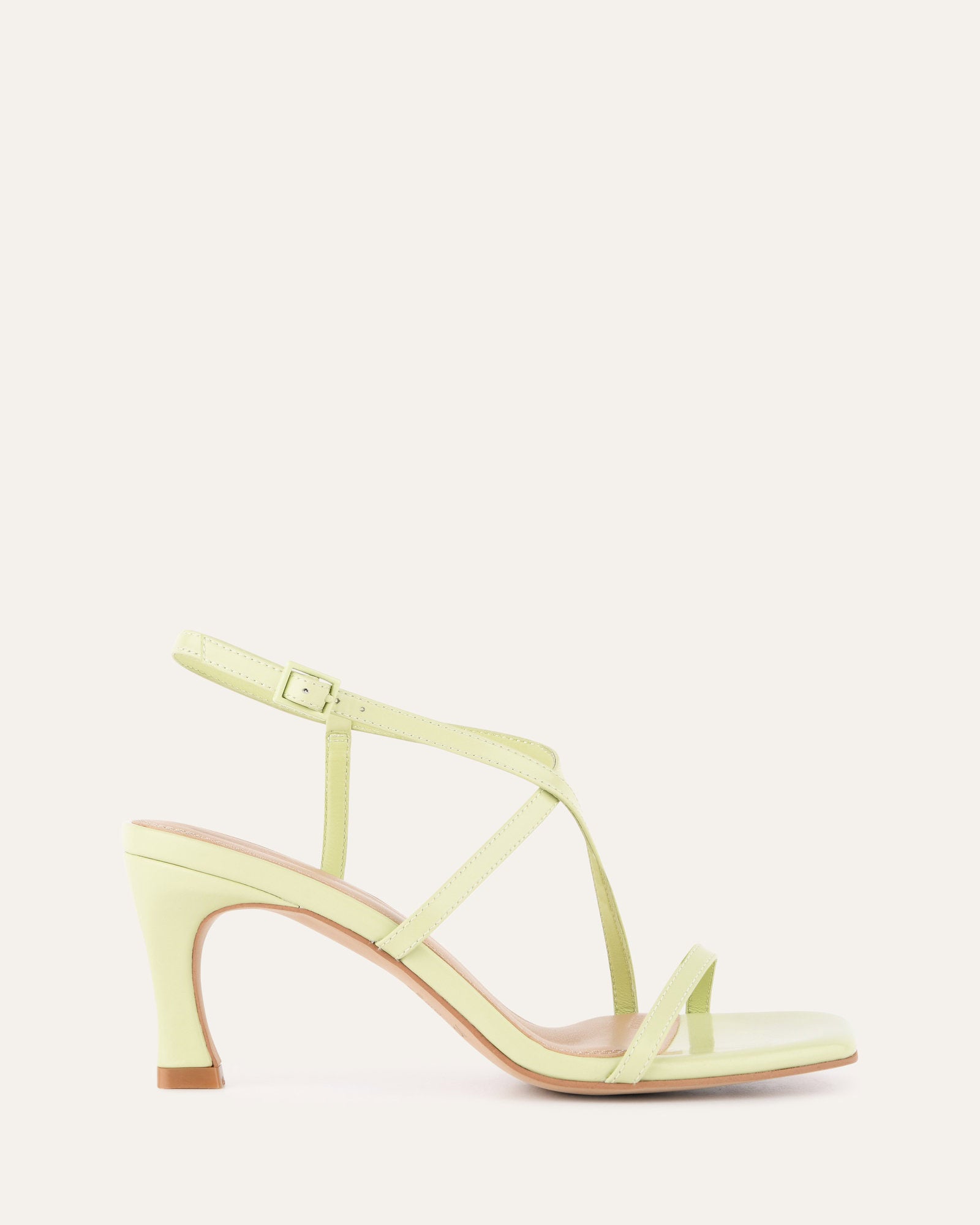 JOCKEY Women's High Heel Sandals - Honeydew Green Leather Strappy Heels for Summer, Beach, and Party Wear | Comfortable & Stylish Dress Shoes
