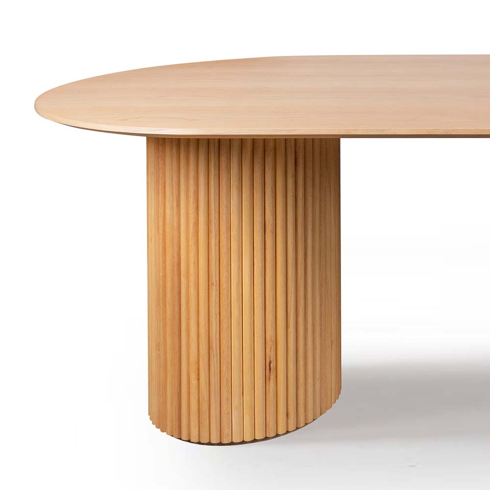 220cm KELYN Solid Wood Dining Table - Natural Finish for Modern Farmhouse & Rustic Home Decor - Perfect for Family Gatherings & Dinner Parties
