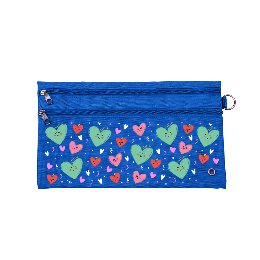 Sweet Hearts Pencil Case for School & Office - Cute Heart Design Zipper Pouch for Pens, Markers & Art Supplies - Perfect Gift for Students, Teachers & Stationery Lovers