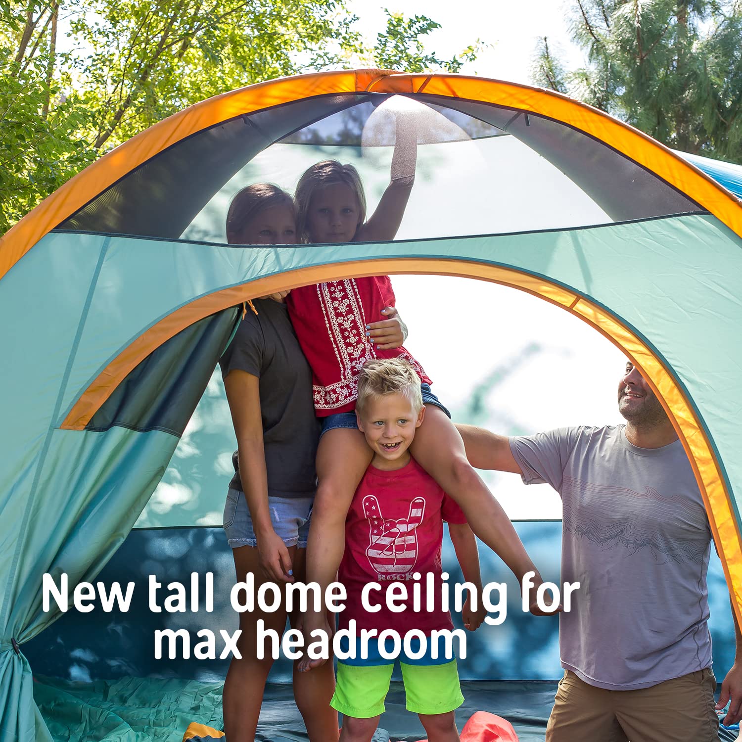 Kelty Tallboy 4 or 6 Person Family Camping Tent - Freestanding Large Capacity Shelter with Stuff Sack | Perfect for Car Camping, Backyard Campouts & Outdoor Adventures (2022 Model)