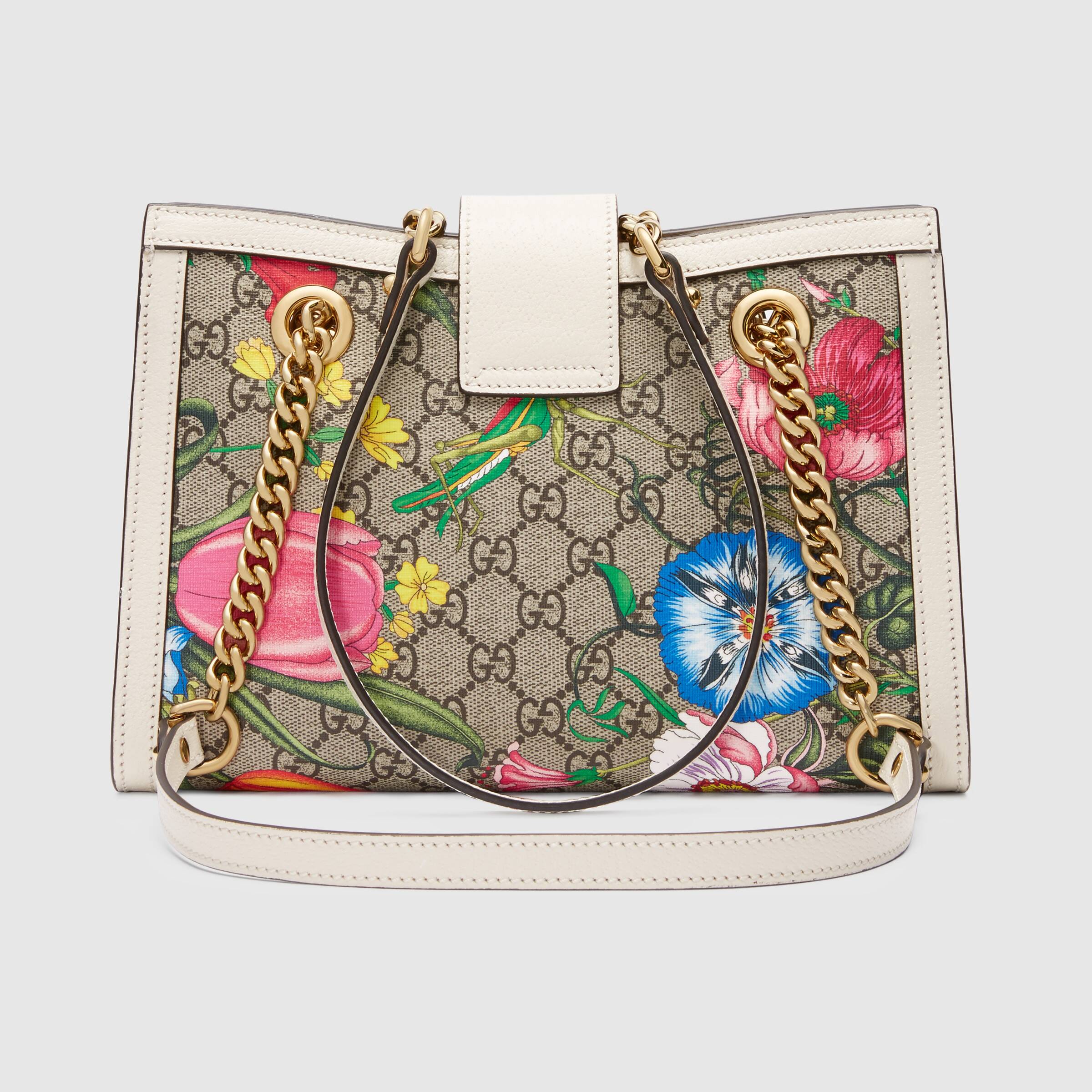 Gucci Padlock Small Shoulder Bag in White Flora Print - Luxury Crossbody Purse for Women, Perfect for Date Night & Evening Events