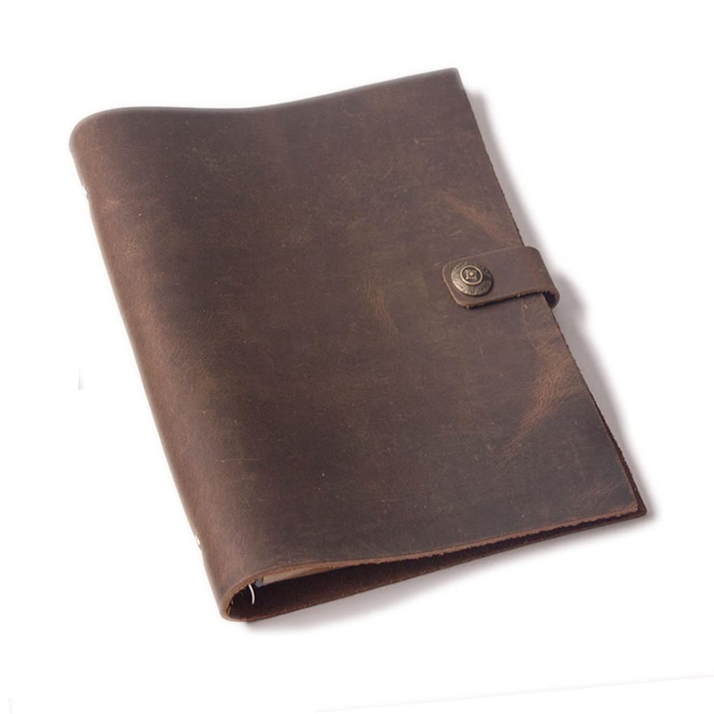 Premium Genuine Leather A5 Notebook (16x23cm) - Travel Journal, Personal Planner, Sketchbook for Work & Study | Grey, Black, Brown Options | Perfect for Office, School & Creative Writing