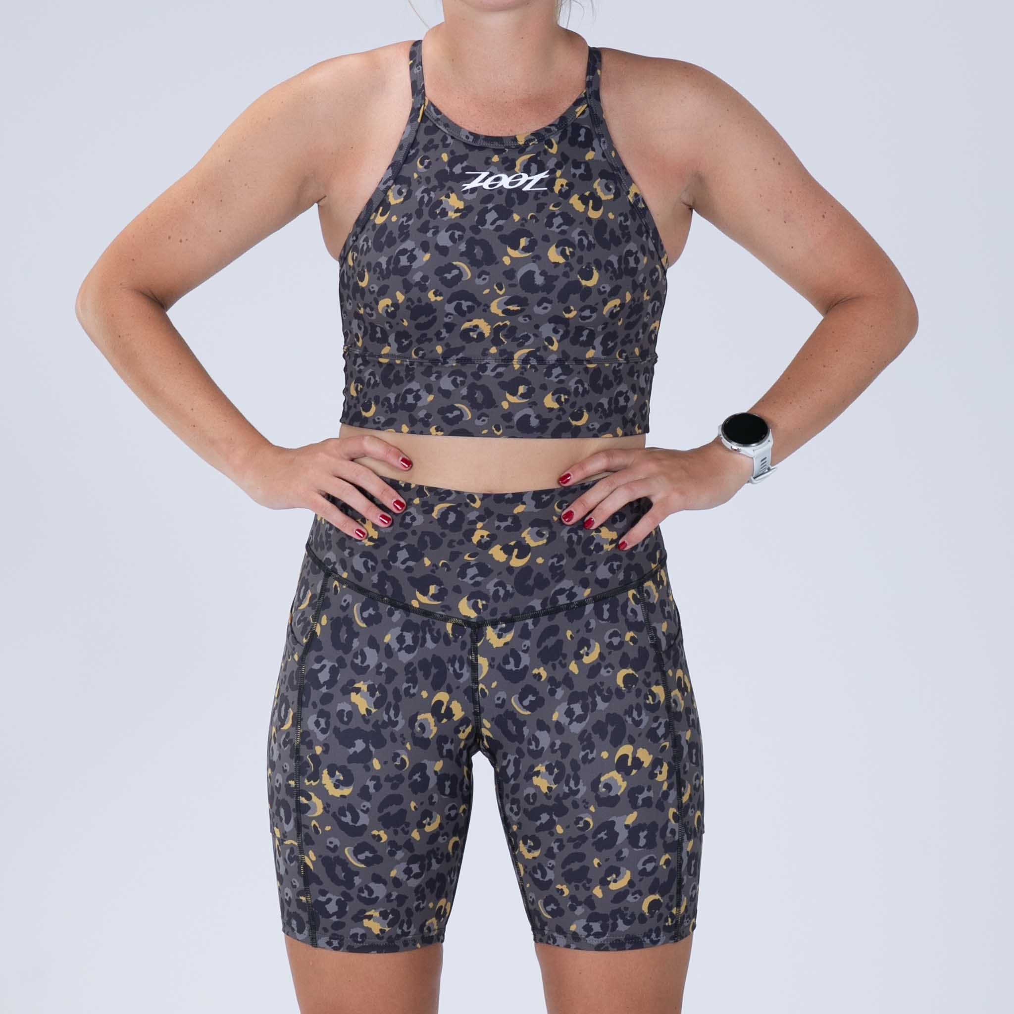 Women's Limited Edition Pulse Long Running Shorts - Cheetah Print for Athletic Performance & Gym Workouts