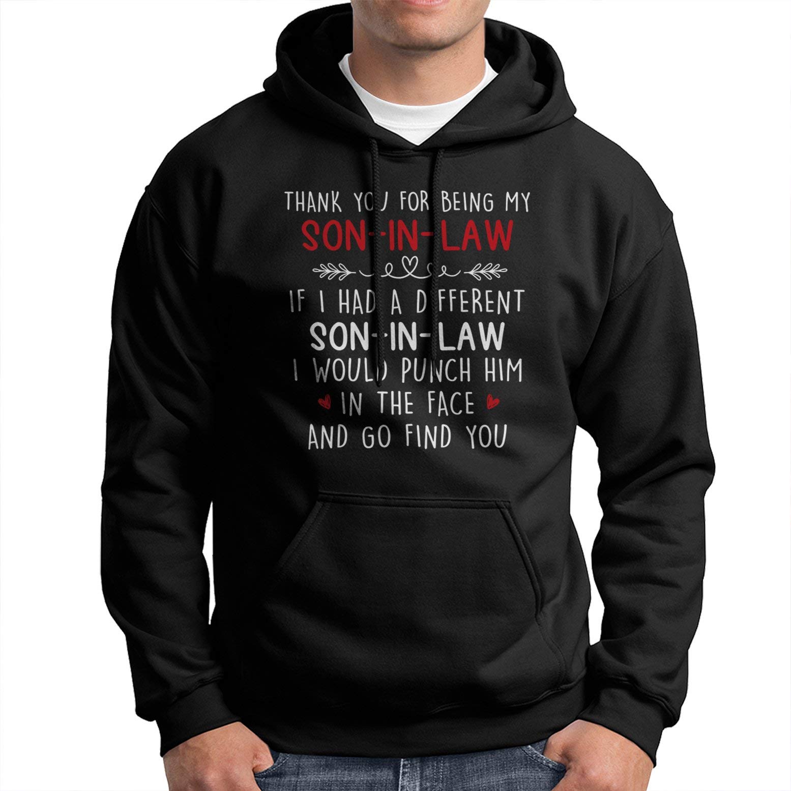 Funny Son-in-Law Pullover Hoodie - Novelty Gift for Men's Hooded Sweatshirt | Perfect for Family Gatherings & Father's Day