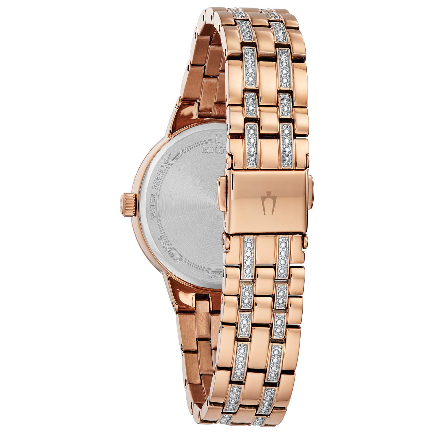 Bulova Ladies' Crystal Phantom 3-Hand Quartz Watch with Faceted Mineral Glass Dial - Elegant Women's Dress Watch for Work, Party & Special Occasions