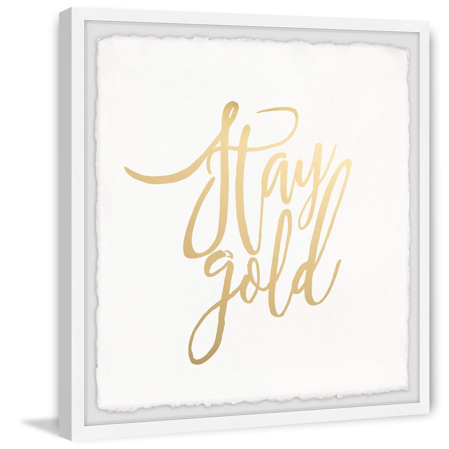 Stay Gold II Framed Wall Art Print - 18x18 Inch Modern Home Decor Painting - Perfect for Living Room, Bedroom & Office Decor