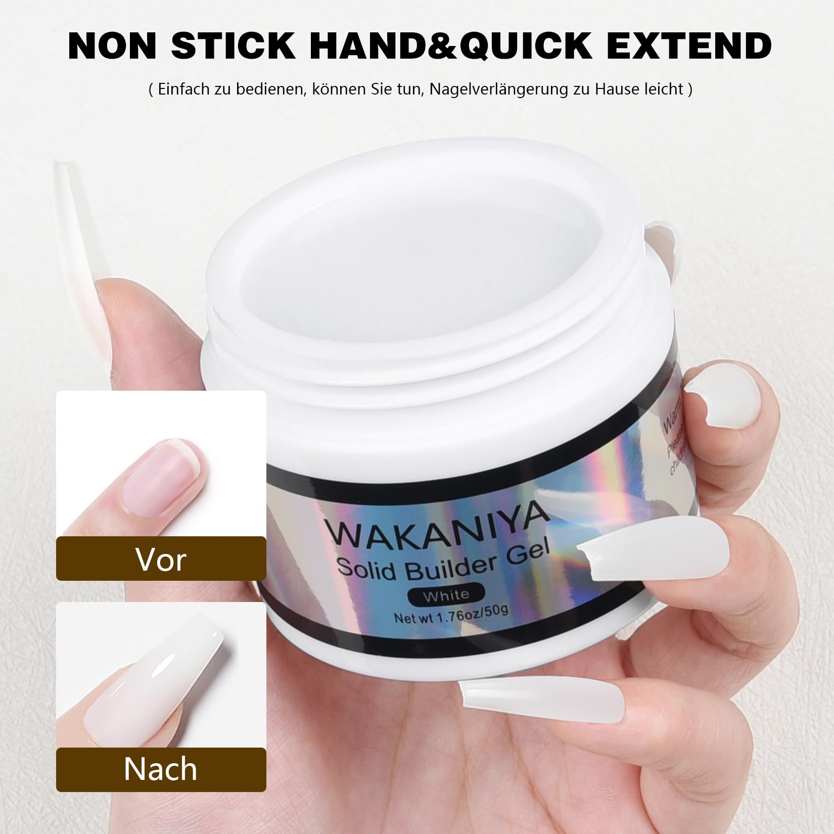WAKANIYA 3D Sculpting Gel - Professional Nail Builder Gel for Hard Carving, Nail Art Extension | Salon & Home DIY Manicure | Perfect for Acrylic Nails, French Tips & 3D Nail Designs
