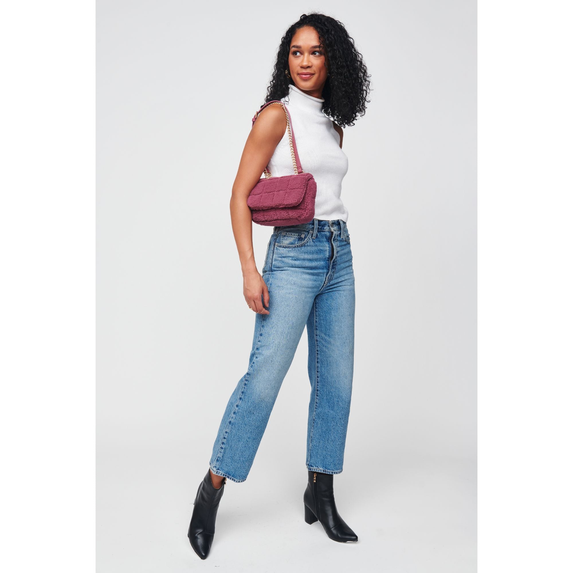 Ryeland Sherpa Crossbody Bag for Women - Soft Fleece Shoulder Purse with Adjustable Strap, Perfect for Travel, Shopping & Daily Use