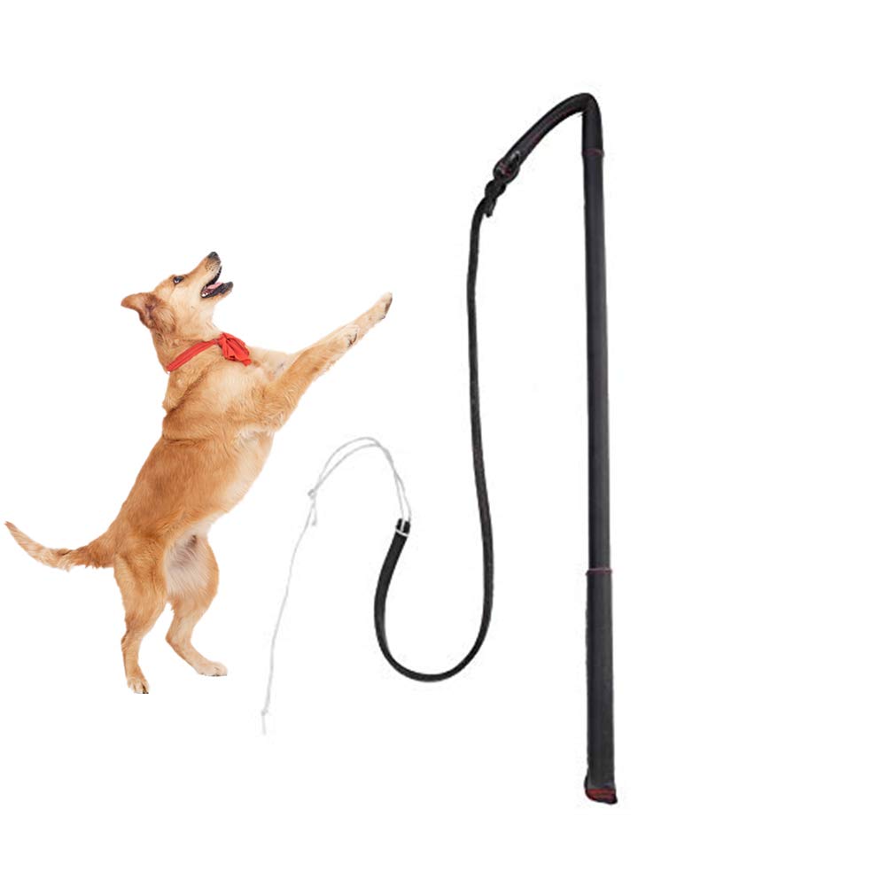Premium Cowhide Dog Training Whip - Durable Agitation Teaser Wand for Outdoor Play, Pulling, Chasing & Chewing | Perfect for Dog Obedience Training, Agility Exercises & Interactive Playtime