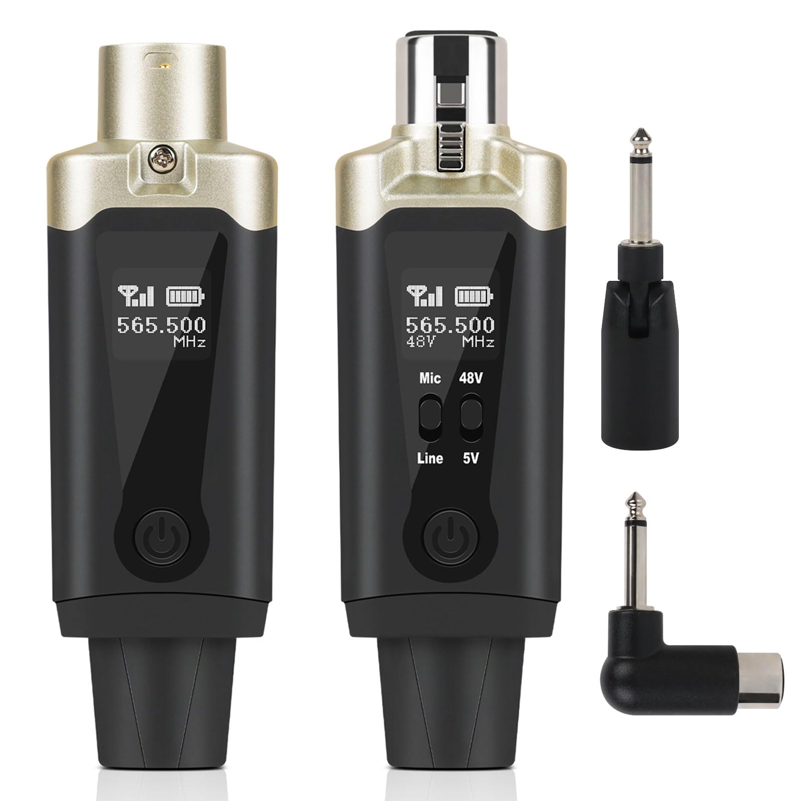 UHF Wireless XLR Transmitter and Receiver System - 16-Channel Rechargeable Wireless Guitar & Microphone Adapter (196ft Range) for Dynamic Mics, Audio Mixers, Electric Guitar & Bass - Perfect for Live Performances, Studio Recording & Stage Shows