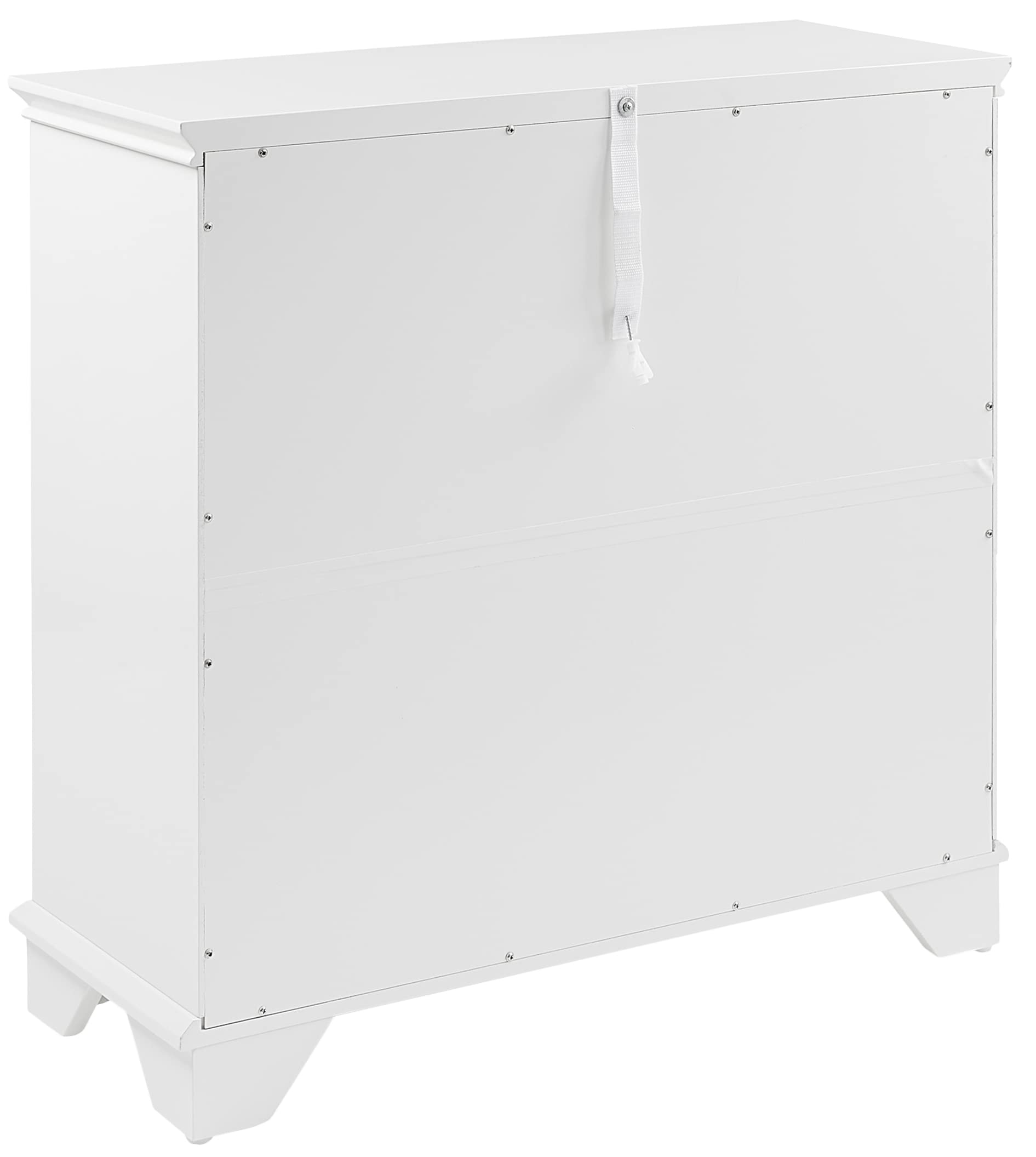 Crosley Lydia White Accent Storage Cabinet - Kitchen Buffet, Living Room Bar, Entryway Organizer | Stylish Home Decor for Dining & Entertainment Spaces