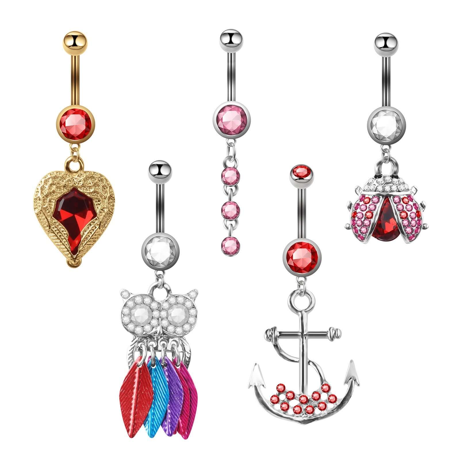Colorful Dreamcatcher Dangle Navel Belly Rings | C455 | Stylish Body Jewelry for Women, Perfect for Parties, Festivals & Everyday Wear