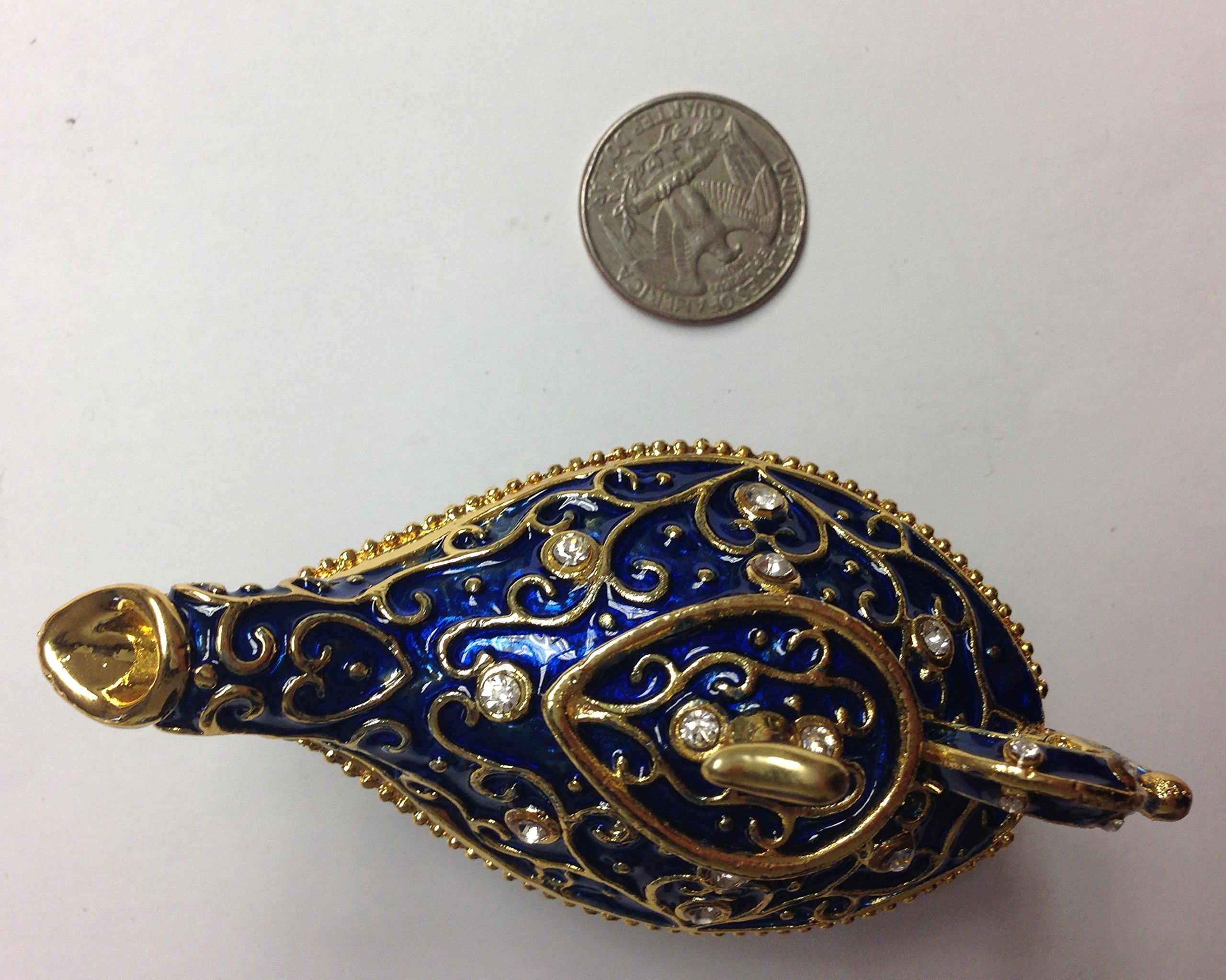 Blue Genie Jewelry Box - Bejeweled Trinket Storage for Home Decor