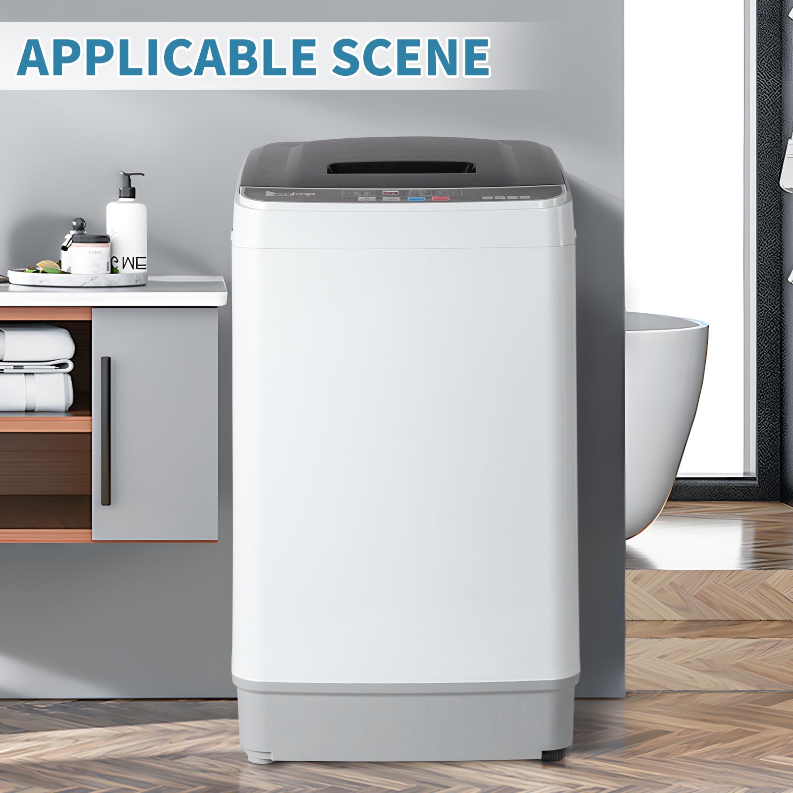 **Winado 17.6Lbs Full Automatic Portable Washing Machine with Drain Pump - 10 Wash Programs & 2-in-1 Washer Dryer Combo for Apartments, RVs, Camping - Perfect for Small Spaces, Travel & Off-Grid Living**